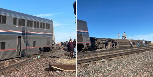 خروج قطار از ریل در مونتانا آمریکا با 3 کشته و ده ها مجروح